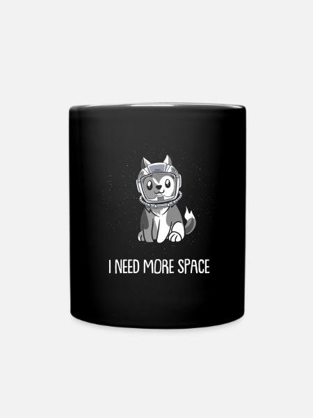 Wolf Astronaut I Need More Space - Tasse einfarbig - Schwarz