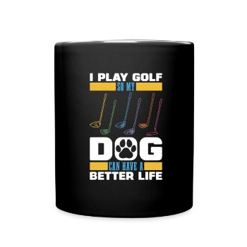 Golf Golfeur Chien de golf - Mug uni - noir - Devant