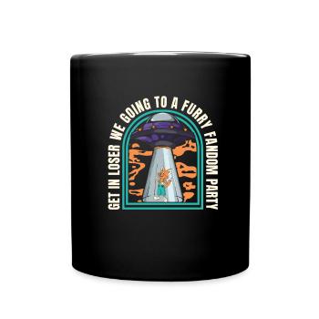 Furry Fandom Fursuits Raumschiff - Tasse einfarbig - Schwarz - Vorne