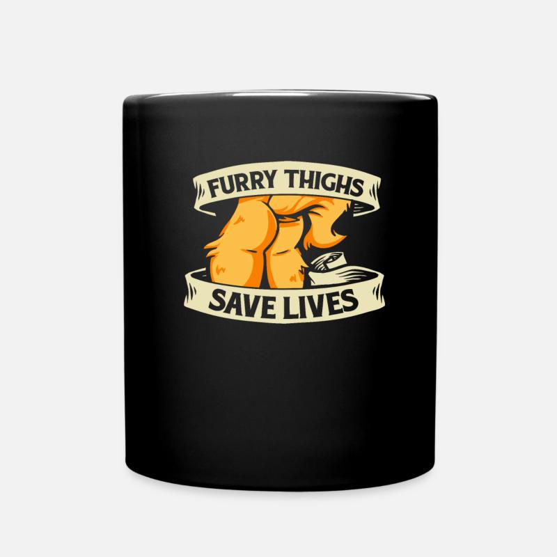 Furry Fandom Fursuits Funny - Full Colour Mug - black