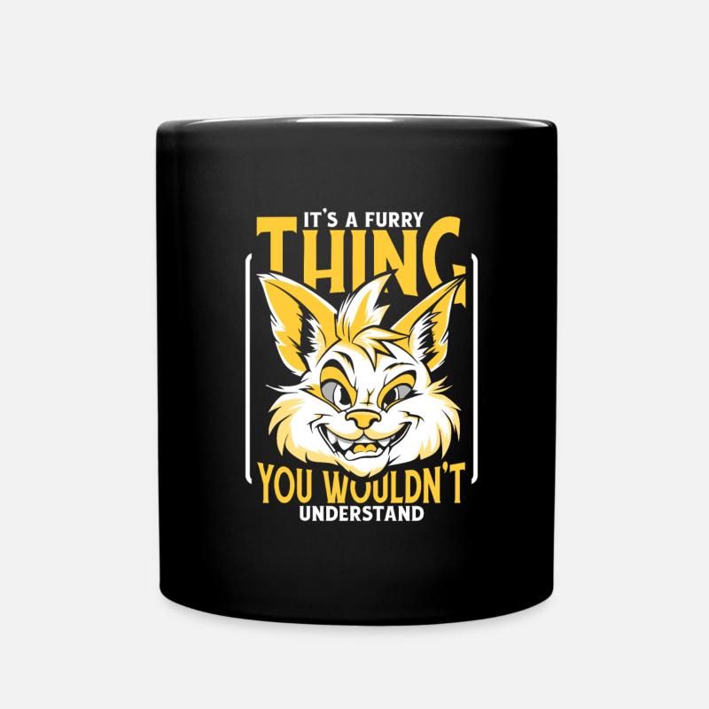 Furry Fandom Fursuits Funny - Full Colour Mug - black