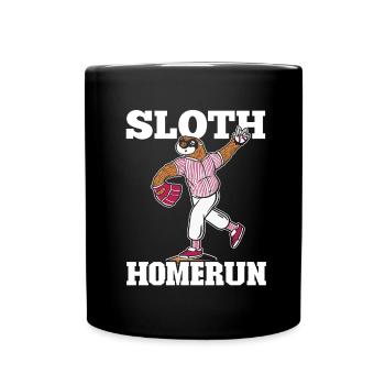 Faultier Faultier Baseball - Tasse einfarbig - Schwarz - Vorne