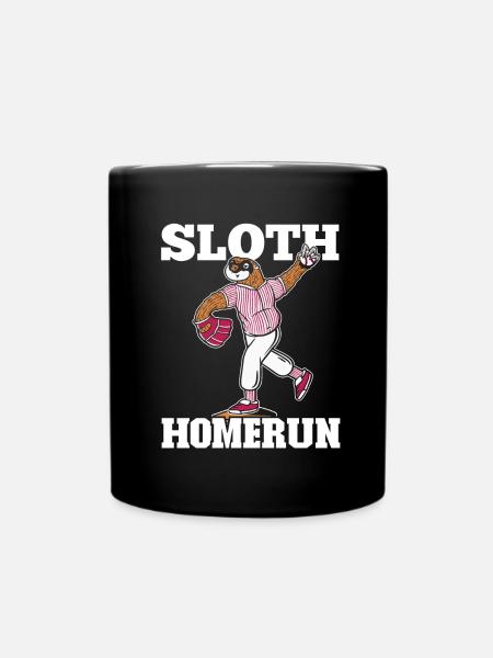Sloth Sloth Baseball - Full Colour Mug - black