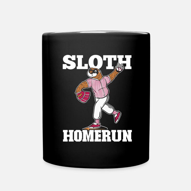 Sloth Sloth Baseball - Full Colour Mug - black