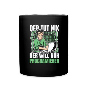 Entwickler Coder Programmierer Computer - Tasse einfarbig - Schwarz - Vorne