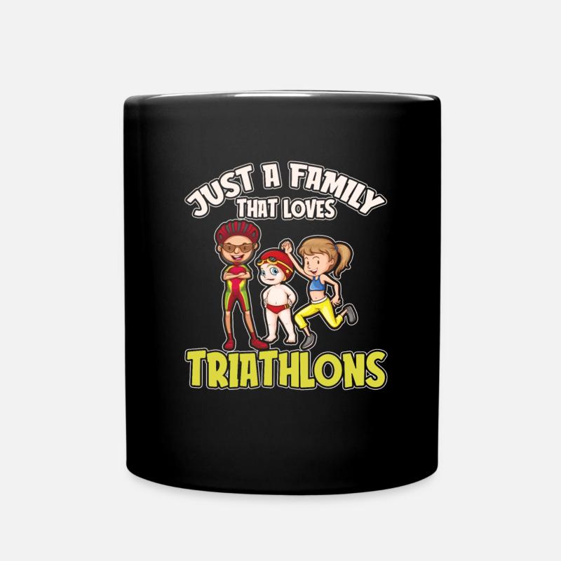 Triathlon Triathlet Familie - Tasse einfarbig - Schwarz