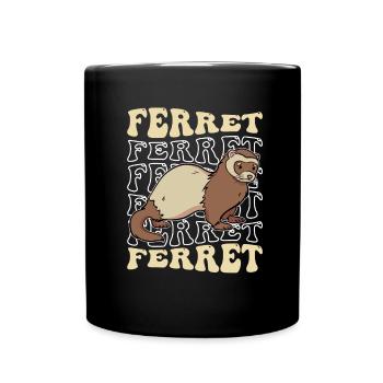 Frettchen Iltis - Tasse einfarbig - Schwarz - Vorne