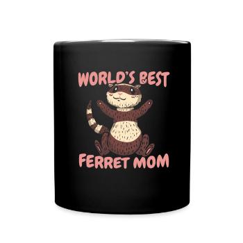Frettchen Iltis Mutter - Tasse einfarbig - Schwarz - Vorne