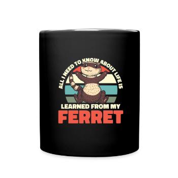 Ferret polecat humor - Full Colour Mug - black - Front