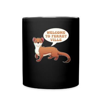 Frettchen Iltis Niedlich - Tasse einfarbig - Schwarz - Vorne