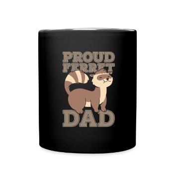 Frettchen Iltis Papa - Tasse einfarbig - Schwarz - Vorne