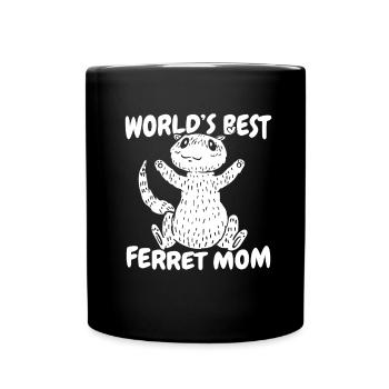 Frettchen Iltis Mutter - Tasse einfarbig - Schwarz - Vorne