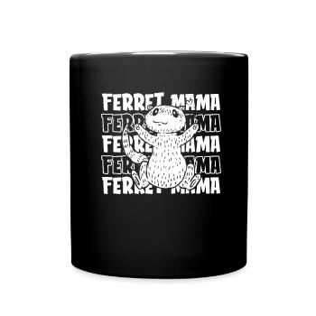 Frettchen Iltis Mutter - Tasse einfarbig - Schwarz - Vorne