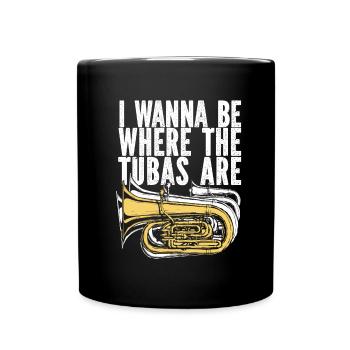 Fanfare procession tuba - Full Colour Mug - black - Front