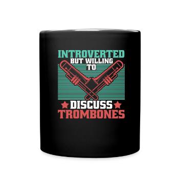 marching band trombone introverts - Full Colour Mug - black - Front
