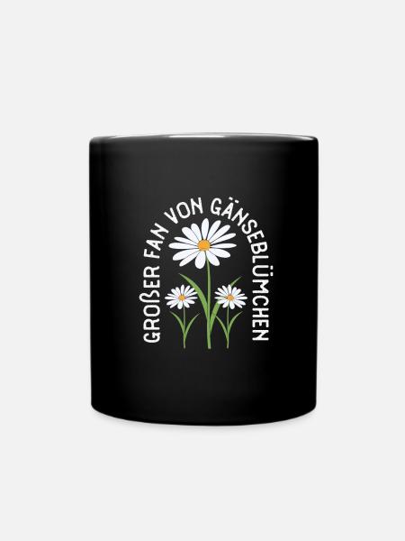 Gänseblume Gänseblümchen - Tasse einfarbig - Schwarz