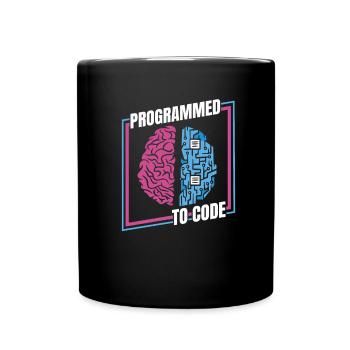 Developer Coder Programmer Brain - Full Colour Mug - black - Front