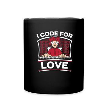 Entwickler Coder Programmierer Liebe - Tasse einfarbig - Schwarz - Vorne