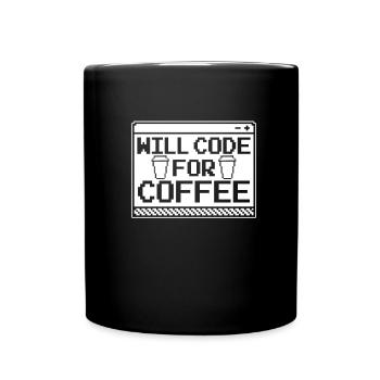 Entwickler Coder Programmierer Kaffee - Tasse einfarbig - Schwarz - Vorne