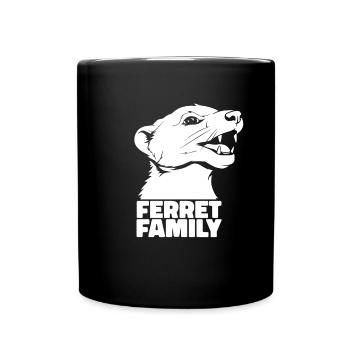 Frettchen Iltis Familie - Tasse einfarbig - Schwarz - Vorne