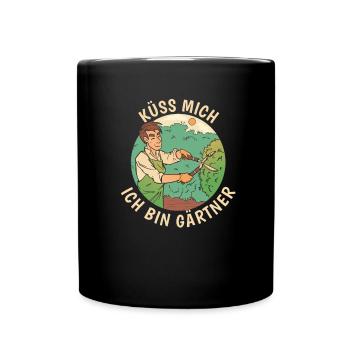 Hobbygärtner Garten - Tasse einfarbig - Schwarz - Vorne