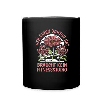 Hobbygärtner Garten - Tasse einfarbig - Schwarz - Vorne