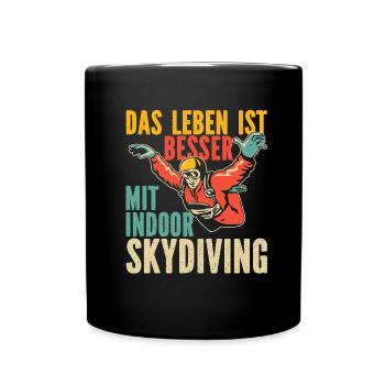 Indoor Skydiving Indoor Fallschirmspringen - Tasse einfarbig - Schwarz - Vorne
