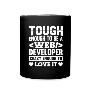 Web Entwickler Webdeveloper - Tasse einfarbig - Schwarz - Vorne