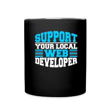 Web Entwickler Webdeveloper Unterstützung - Tasse einfarbig - Schwarz - Vorne