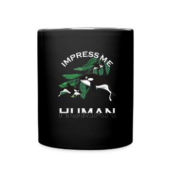 Orca Wal Schwertwal Lustig - Tasse einfarbig - Schwarz - Vorne