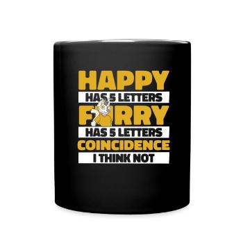 Furry Fandom Fursuits Glücklich - Tasse einfarbig - Schwarz - Vorne