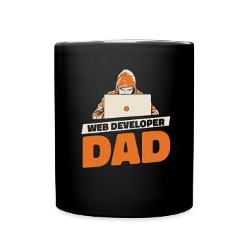 Web Developer Web Developer Father - Full Colour Mug - black - Front