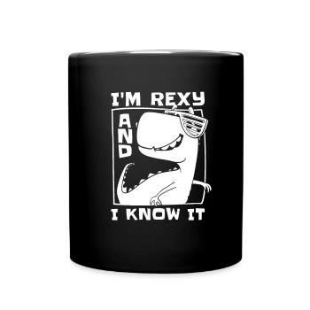 Dinosaur Adult Dinosaur - Full Colour Mug - black - Front