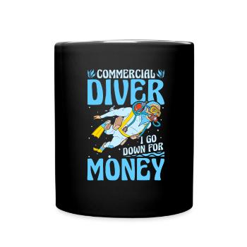Plongeur plongeur drôle de plongée commerciale - Mug uni - noir - Devant