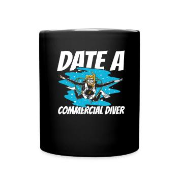 Diving Diver Commercial Diving - Full Colour Mug - black - Front