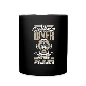 Diving Diver Commercial Diving - Full Colour Mug - black - Front
