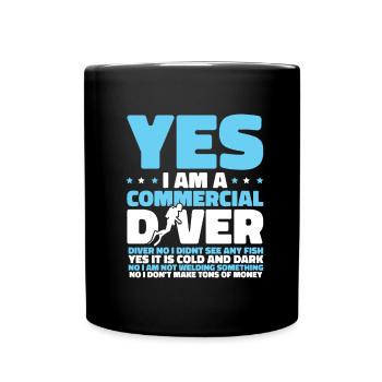 Diving Diver Commercial Diving - Full Colour Mug - black - Front