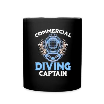 Plongeur Plongeur Capitaine Plongée Commerciale - Mug uni - noir - Devant
