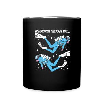 Diving Diver Commercial Diving - Full Colour Mug - black - Front