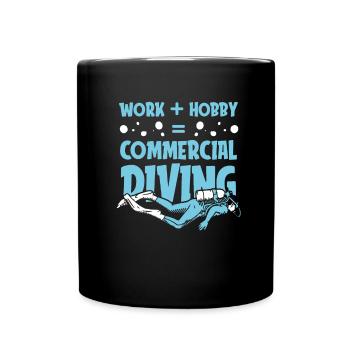 Diving Diver Commercial Diving - Full Colour Mug - black - Front