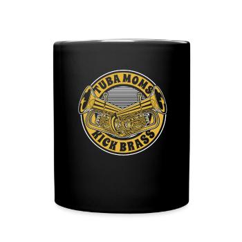 Fanfahrenzug Spielmannszug Mutter - Tasse einfarbig - Schwarz - Vorne