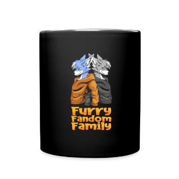 Furry Fandom Fursuits Family - Full Colour Mug - black - Front