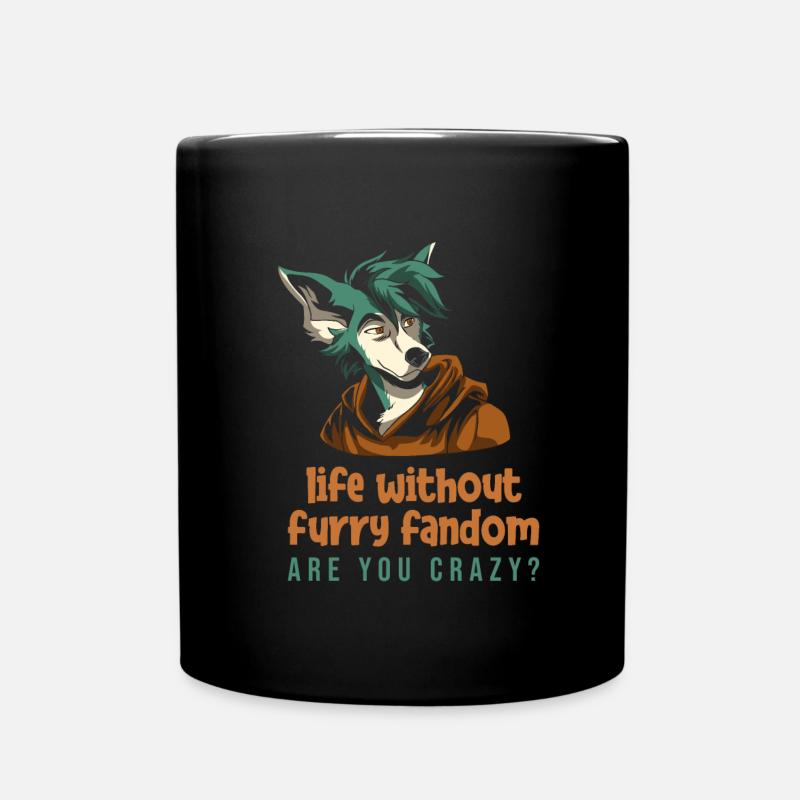 Furry Fandom Fursuits Cute - Full Colour Mug - black