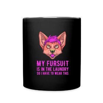 Furry Fandom Fursuits Costume - Full Colour Mug - black - Front