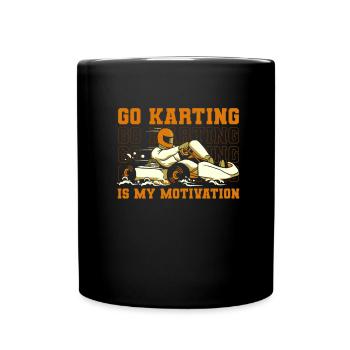 Go Kart Kartfahren Kartfahrer Cool - Tasse einfarbig - Schwarz - Vorne