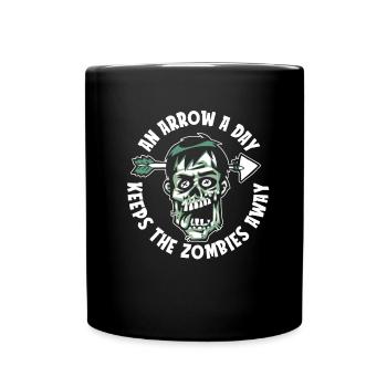 Zombie Halloween Lustig - Tasse einfarbig - Schwarz - Vorne