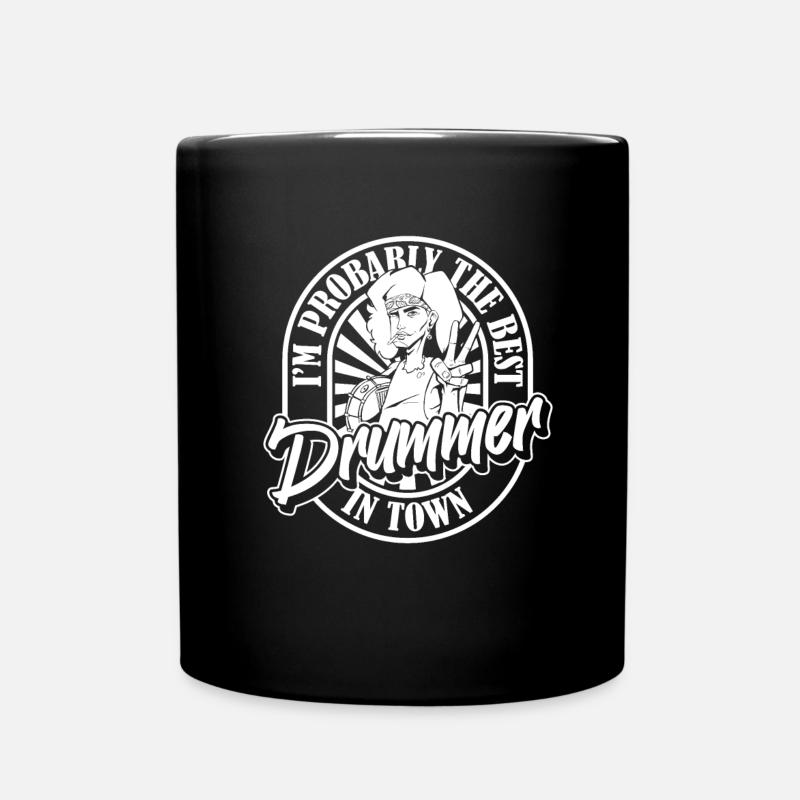 Schlagzeug Drummer Schlagzeuger - Tasse einfarbig - Schwarz