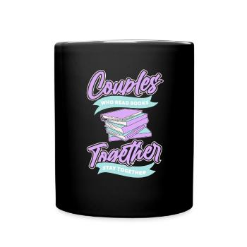 Book Bookworm Bookworm Couple - Full Colour Mug - black - Front
