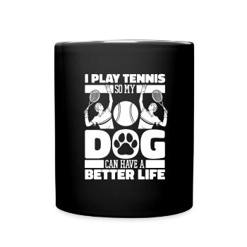 Tennis Dog - Full Colour Mug - black - Front