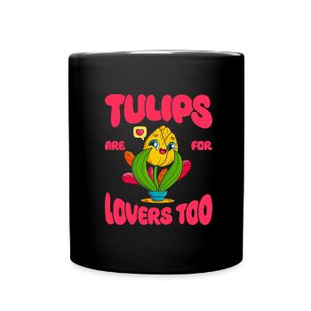 Tulpen Niedlich - Tasse einfarbig - Schwarz - Vorne